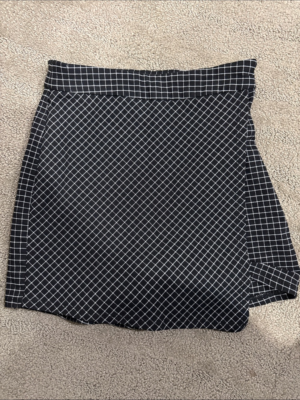 Garage Black and White Grid Mini Skort